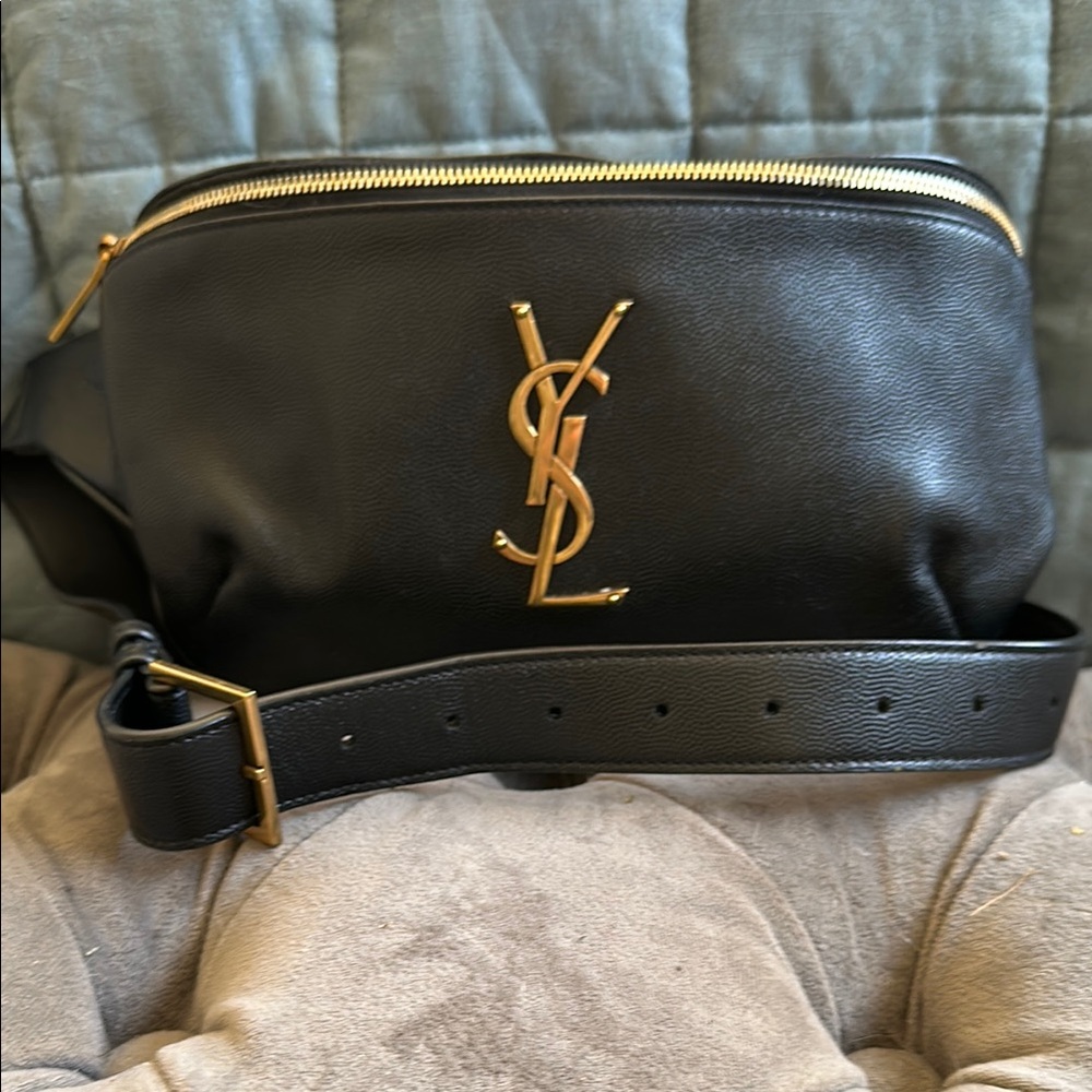 Yves Saint Laurent Black Leather Crossbody Bag